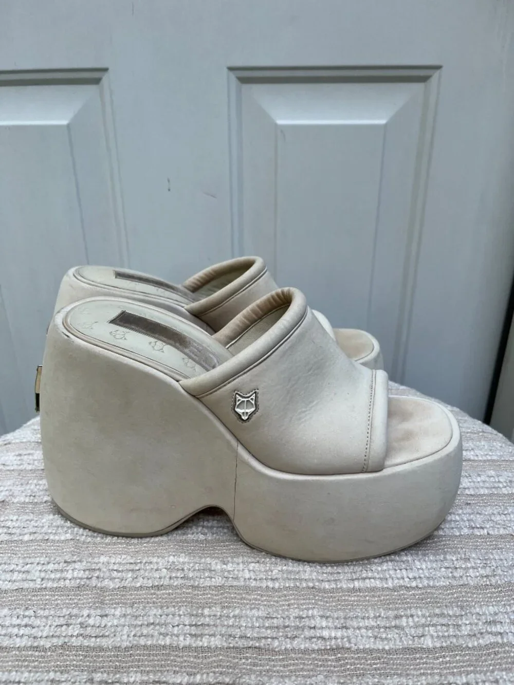 Rare Naked Wolfe Wedge Platform mules sandals Size 9